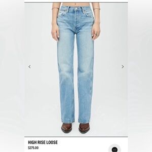 RE/DONE 90s High Rise Loose Jeans Size 27